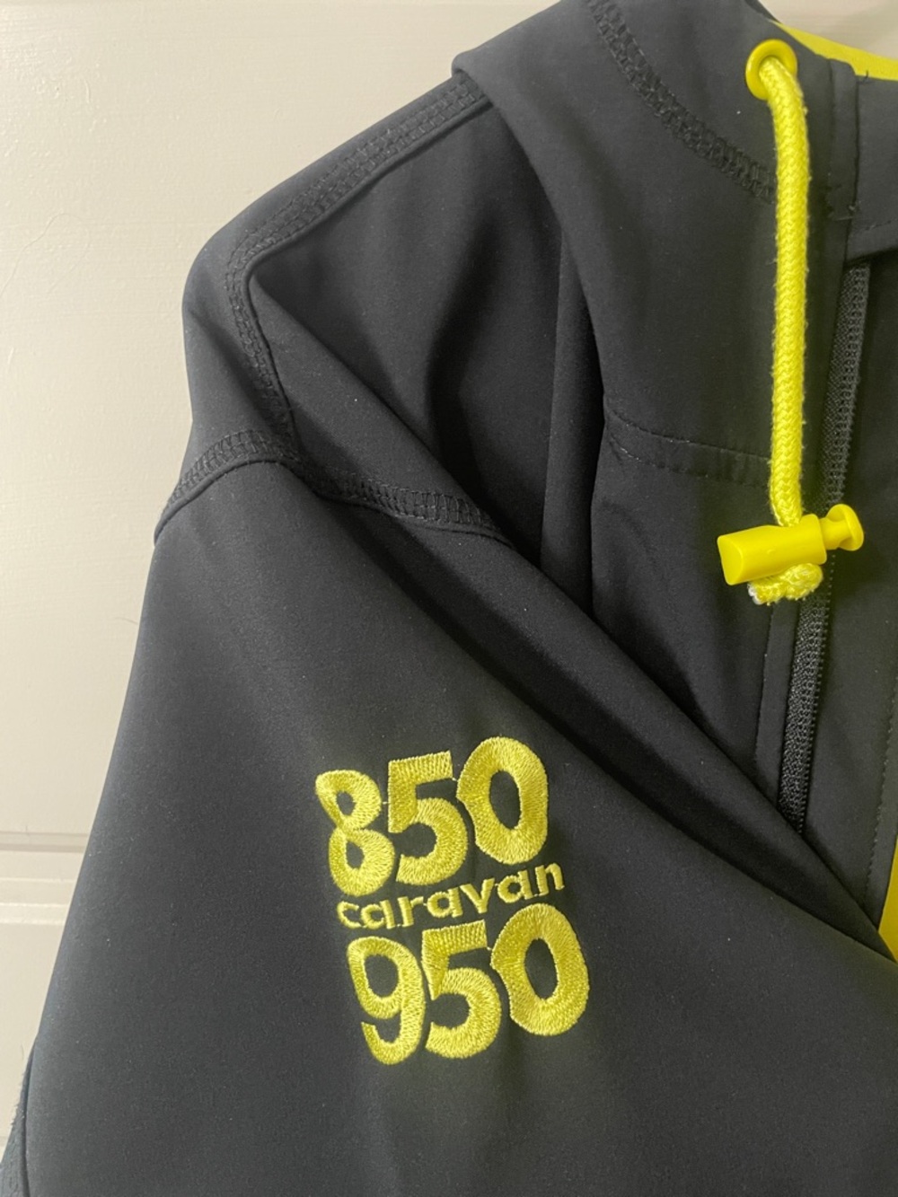 Black & Neon Yellow Hooded Rain Jacket - Picture 4 of 8